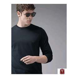Branded Plain BLACK Full Sleeves Sports Gym T-shirt for Men (Extra Large)